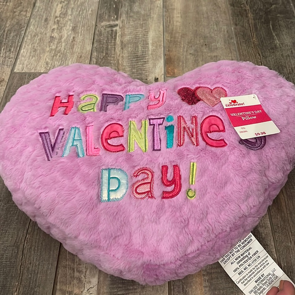 Plush Valentine’s Day pillow.